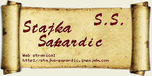 Stajka Sapardić vizit kartica